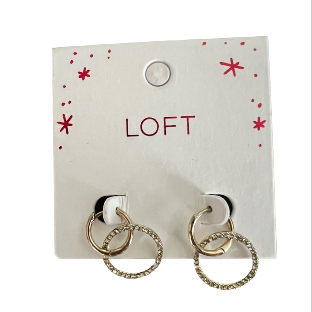*NEW* LOFT Geo Drop Earrings with Rhinestones